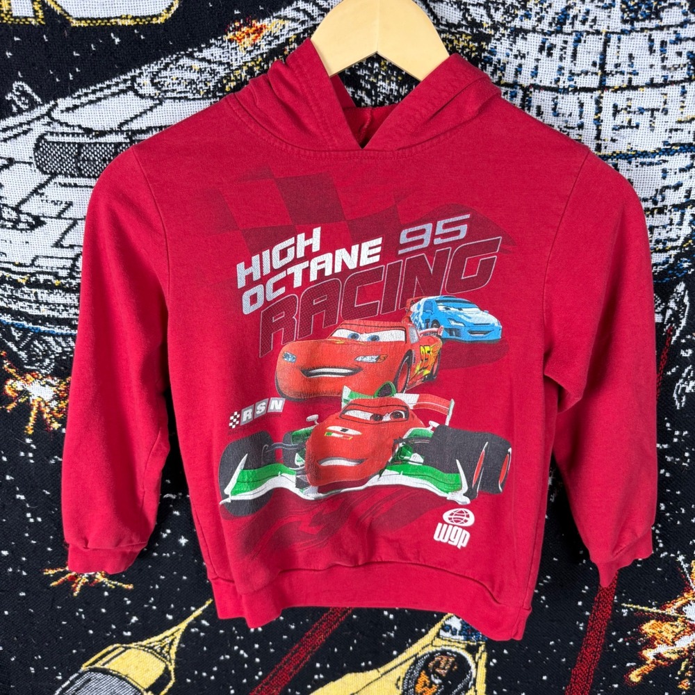 Disney Pixar Cars 2 High Octane 95 Racing Hoodie Boys 8 Red Lightning McQueen